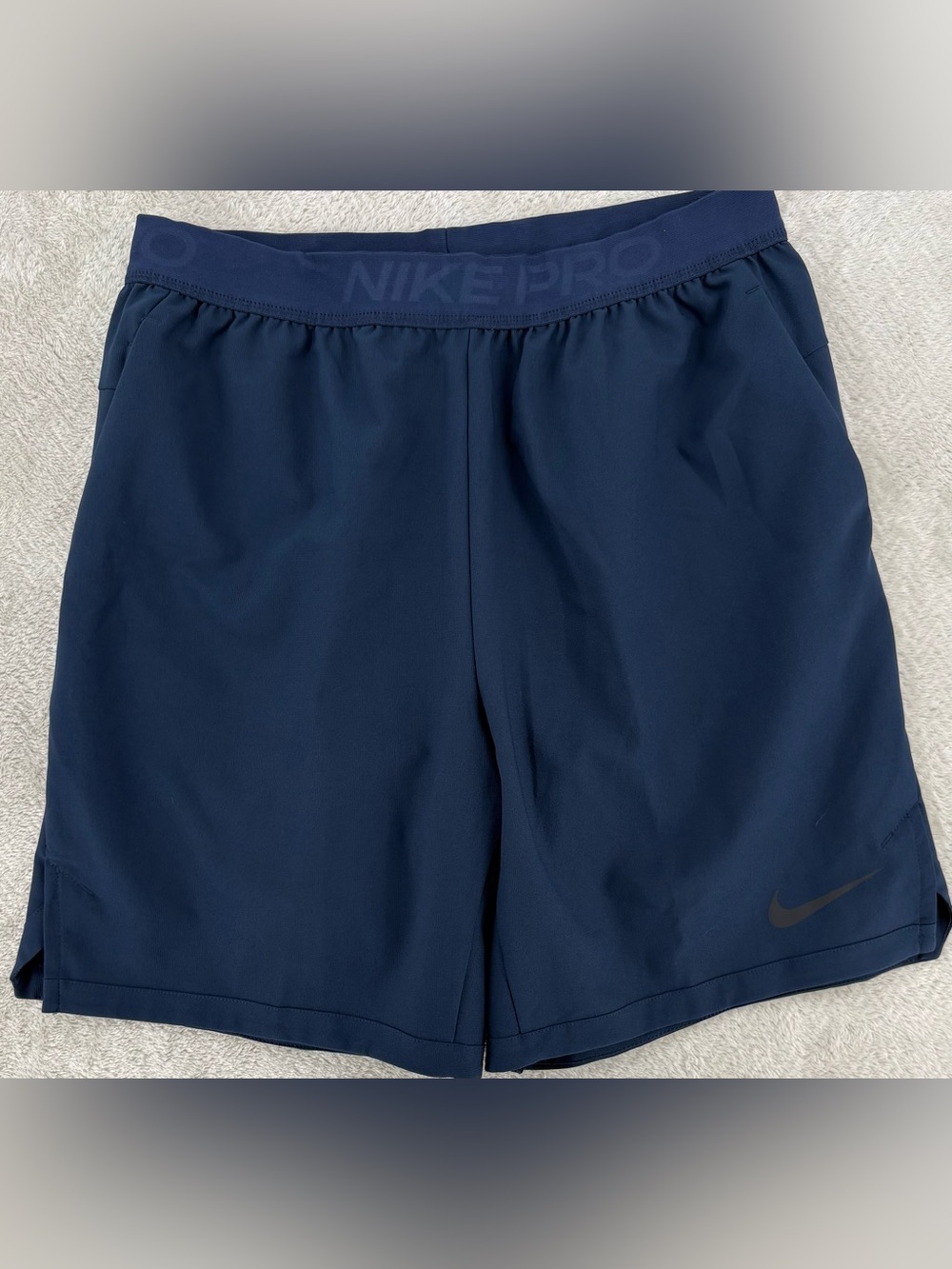 Nike Pro Dri-FIT Navy Training Shorts Men's Large Athletic Gym Running